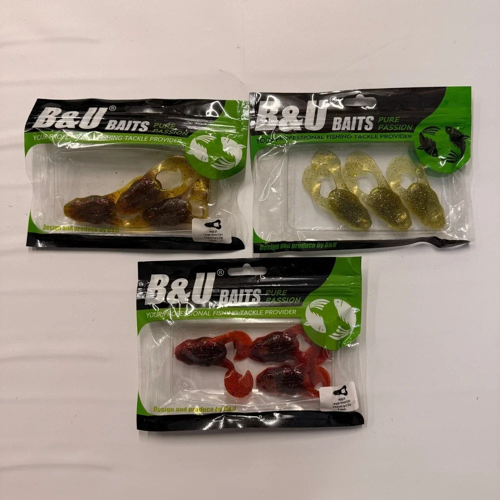 Set of 3 (3 pcs Each) B&U Baits‎ Floating Soft Fishing Lure 2.9